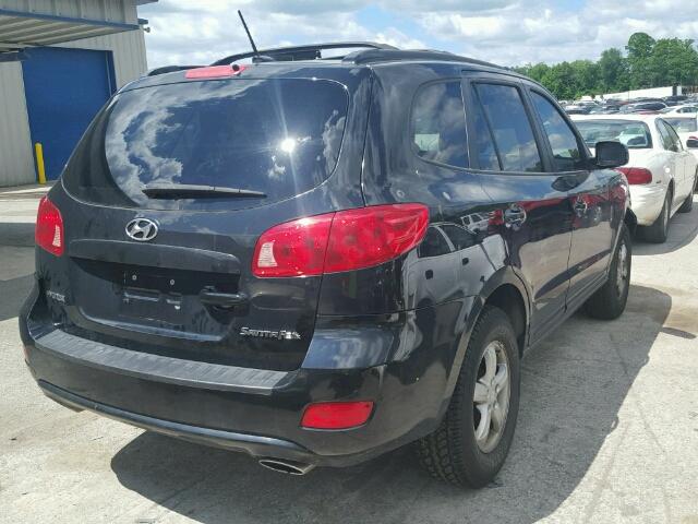 5NMSG13D87H094583 - 2007 HYUNDAI SANTA FE G BLACK photo 4