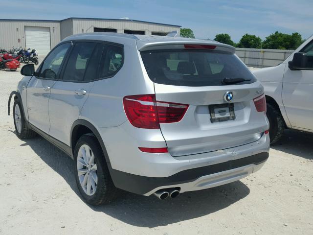 5UXWZ7C52G0R31706 - 2016 BMW X3 SDRIVE2 SILVER photo 3