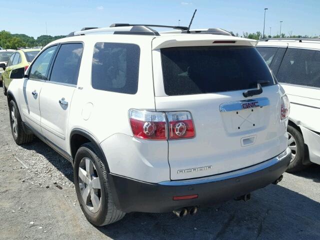 1GKKRRED2CJ301323 - 2012 GMC ACADIA SLT WHITE photo 3