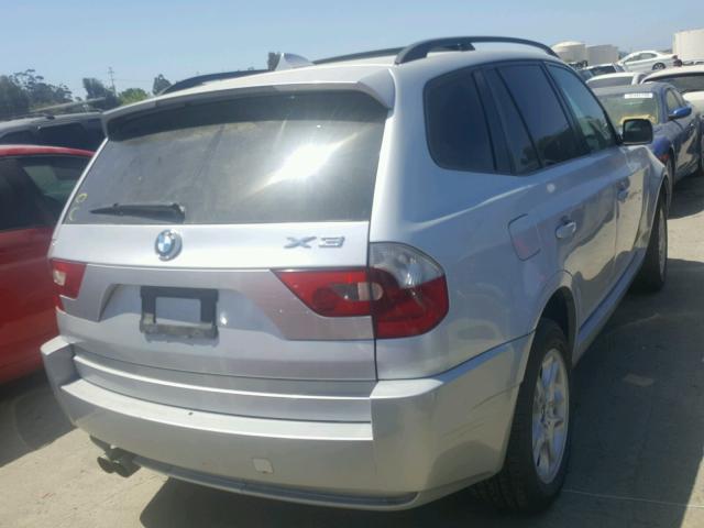 WBXPA73435WC45498 - 2005 BMW X3 2.5I SILVER photo 4