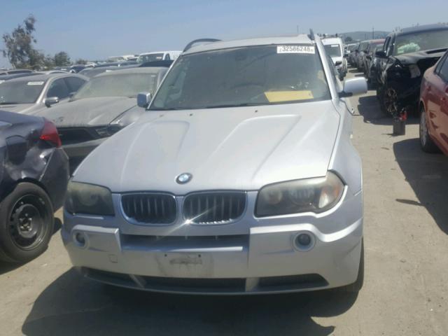 WBXPA73435WC45498 - 2005 BMW X3 2.5I SILVER photo 9