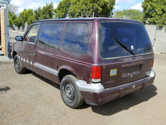 2P4GH25K2RR518770 - 1994 PLYMOUTH VOYAGER MAROON photo 3
