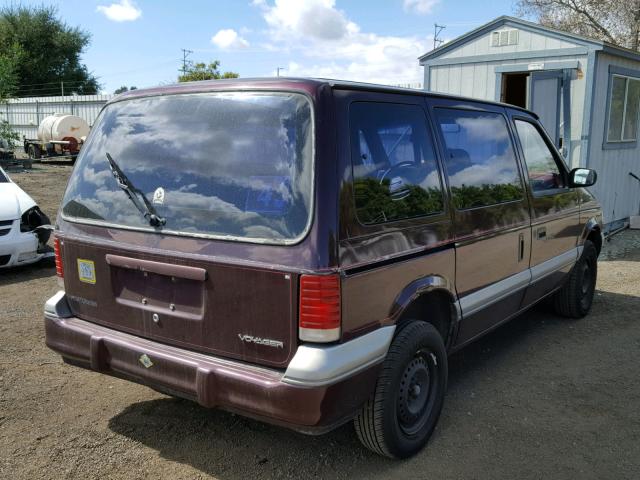 2P4GH25K2RR518770 - 1994 PLYMOUTH VOYAGER MAROON photo 4