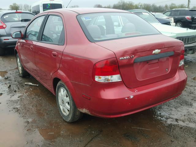 KL1TG526X5B392365 - 2005 CHEVROLET AVEO LT RED photo 3