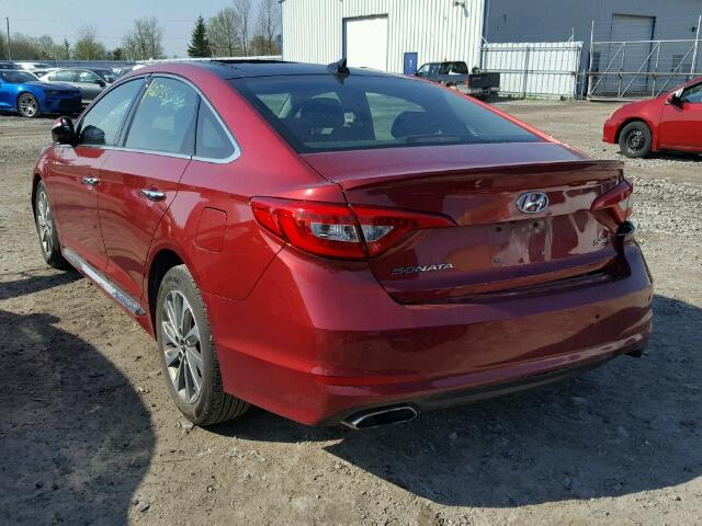 5NPE34AF6FH113759 - 2015 HYUNDAI SONATA SPO RED photo 3