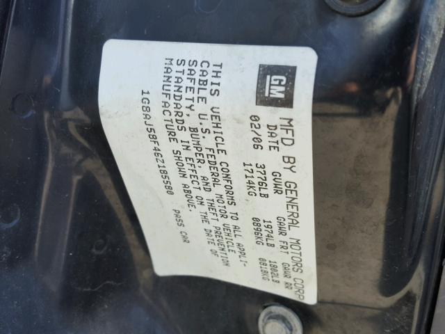 1G8AJ58F46Z185580 - 2006 SATURN ION LEVEL SILVER photo 10