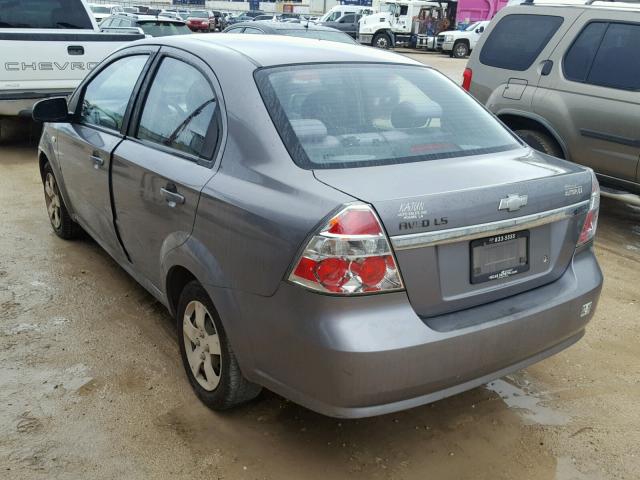 KL1TD56637B095122 - 2007 CHEVROLET AVEO BASE Gri fotoğraf 3