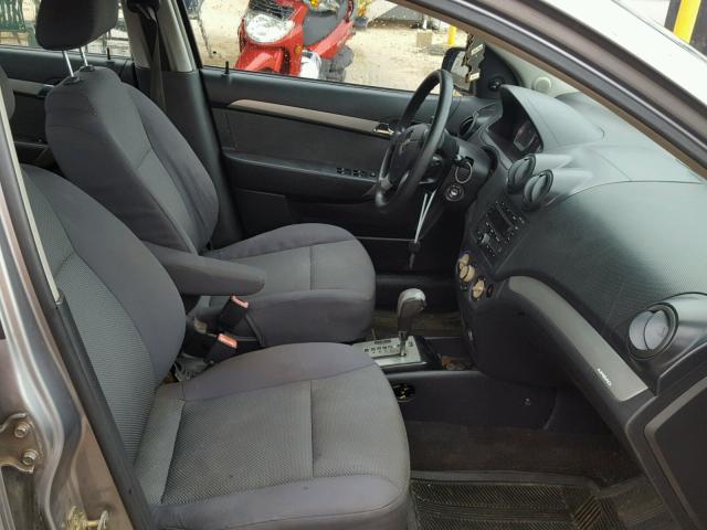 KL1TD56637B095122 - 2007 CHEVROLET AVEO BASE Gri fotoğraf 5