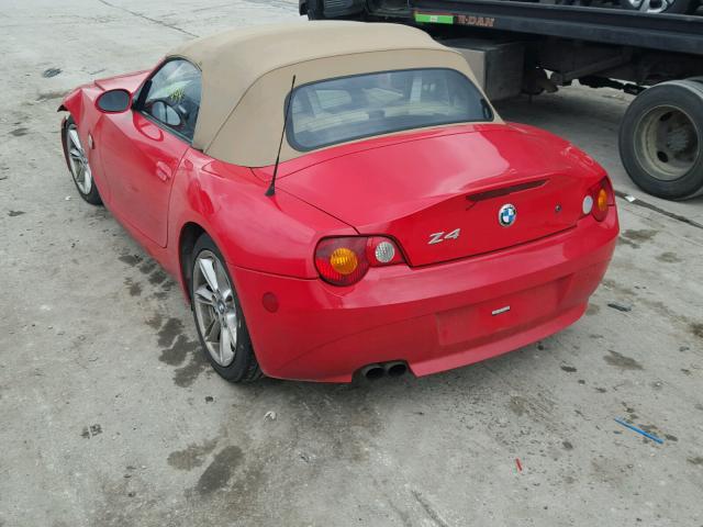 4USBT53434LU06297 - 2004 BMW Z4 3.0 RED photo 3