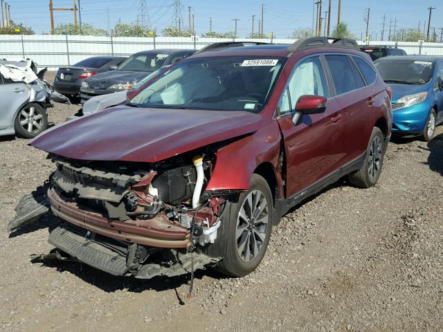 4S4BSANC1G3312828 - 2016 SUBARU OUTBACK 2. RED photo 2