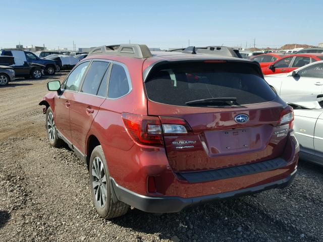 4S4BSANC1G3312828 - 2016 SUBARU OUTBACK 2. RED photo 3