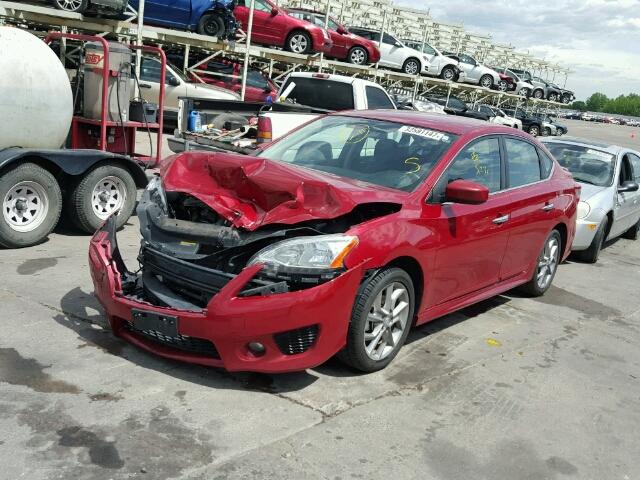 3N1AB7APXEL641981 - 2014 NISSAN SENTRA S RED photo 2