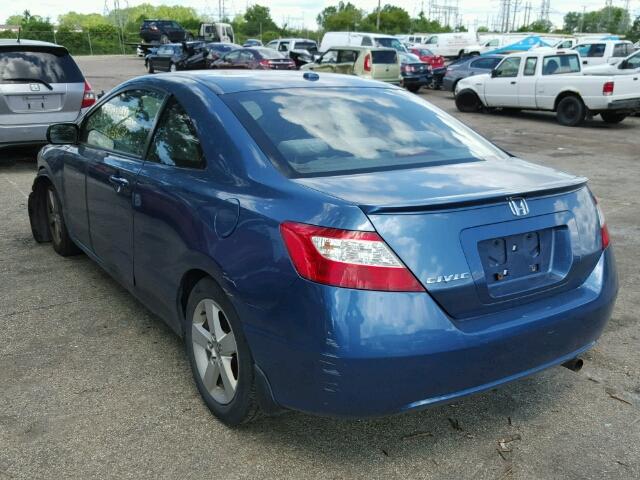 2HGFG12897H507095 - 2007 HONDA CIVIC EX BLUE photo 3