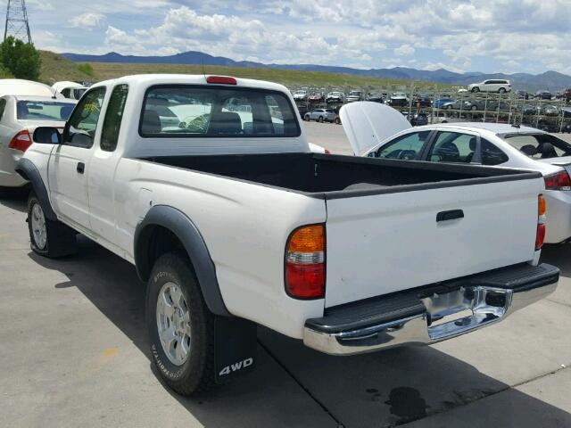 5TEWM72N62Z087812 - 2002 TOYOTA TACOMA XTR WHITE photo 3