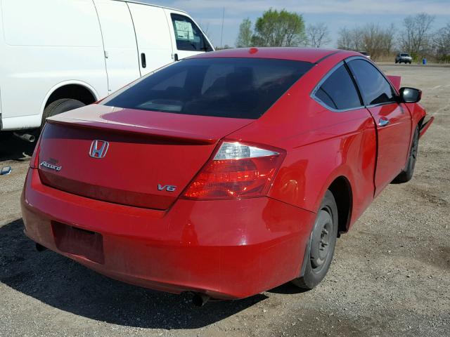 1HGCS22849A010464 - 2009 HONDA ACCORD EXL RED photo 4