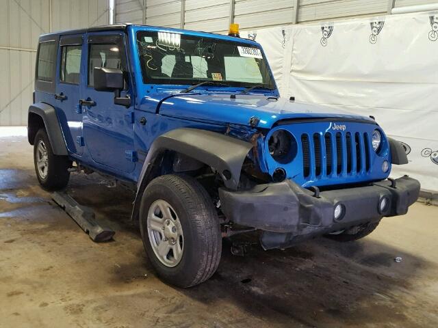 1C4BJWKG6FL652180 - 2015 JEEP WRANGLER U BLUE photo 1