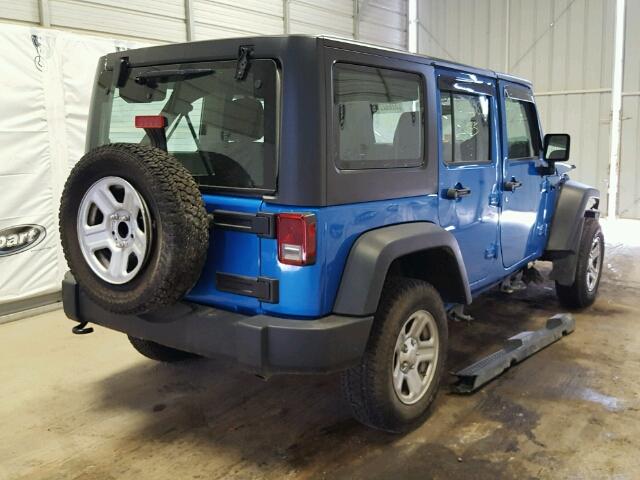 1C4BJWKG6FL652180 - 2015 JEEP WRANGLER U BLUE photo 4