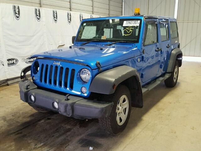 1C4BJWKG6FL652180 - 2015 JEEP WRANGLER U BLUE photo 9