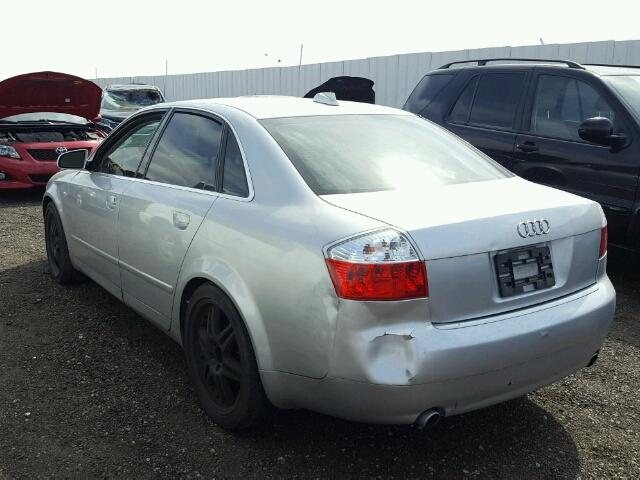 WAULT68E94A011339 - 2004 AUDI A4 3.0 QUA SILVER photo 3