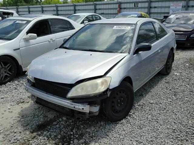 1HGEM22585L075602 - 2005 HONDA CIVIC LX SILVER photo 2