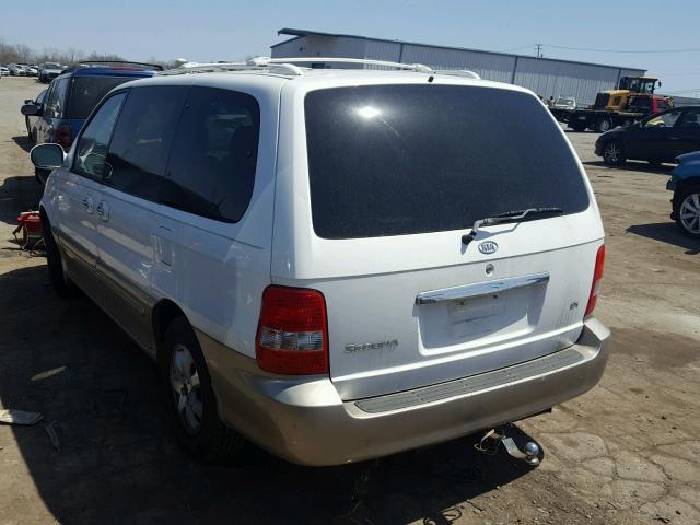 KNDUP131556624100 - 2005 KIA SEDONA EX WHITE photo 3