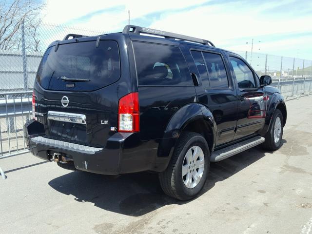 5N1AR18W45C704759 - 2005 NISSAN PATHFINDER BLACK photo 4