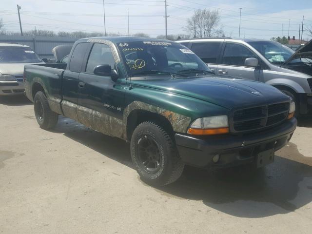 1B7GL22XXYS692960 - 2000 DODGE DAKOTA GREEN photo 1