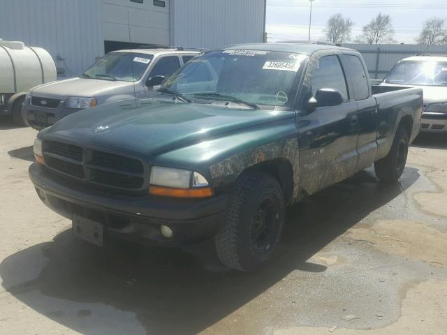 1B7GL22XXYS692960 - 2000 DODGE DAKOTA GREEN photo 2