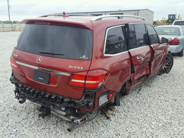 4JGDF7FE5HA860294 - 2017 MERCEDES-BENZ GLS 63 AMG RED photo 4