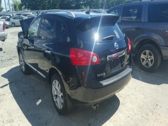 JN8AS5MV0BW290701 - 2011 NISSAN ROGUE S BLACK photo 3