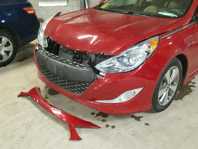 KMHEC4A49CA040285 - 2012 HYUNDAI SONATA HYB RED photo 9