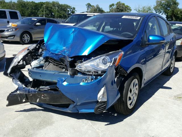 JTDKDTB38G1137634 - 2016 TOYOTA PRIUS C BLUE photo 2