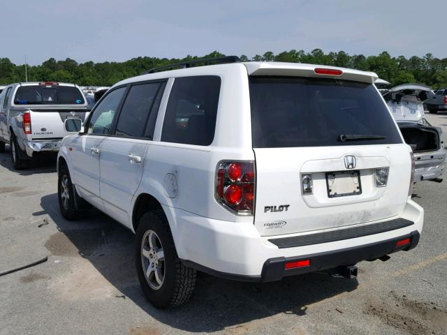 5FNYF28447B019151 - 2007 HONDA PILOT EX WHITE photo 3