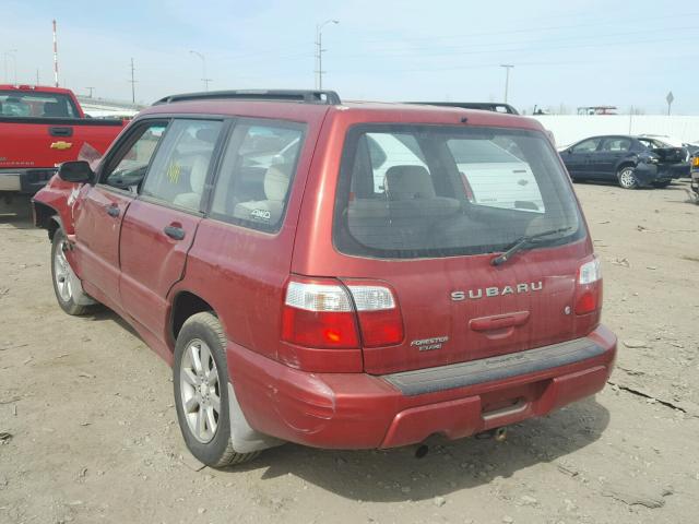 JF1SF656X2G737908 - 2002 SUBARU FORESTER S MAROON photo 3