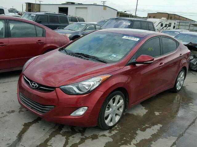 5NPDH4AEXDH343936 - 2013 HYUNDAI ELANTRA GL MAROON photo 2