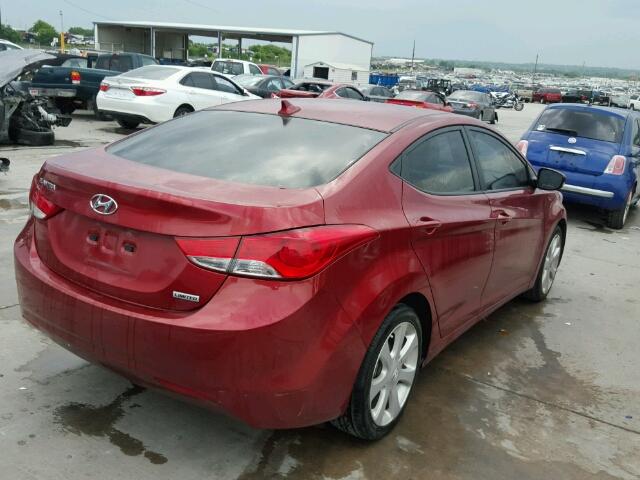 5NPDH4AEXDH343936 - 2013 HYUNDAI ELANTRA GL MAROON photo 4