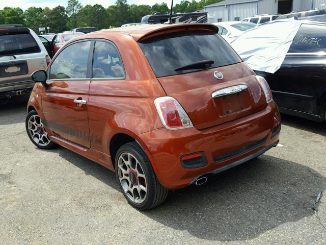 3C3CFFBR3DT580884 - 2013 FIAT 500 SPORT ORANGE photo 3