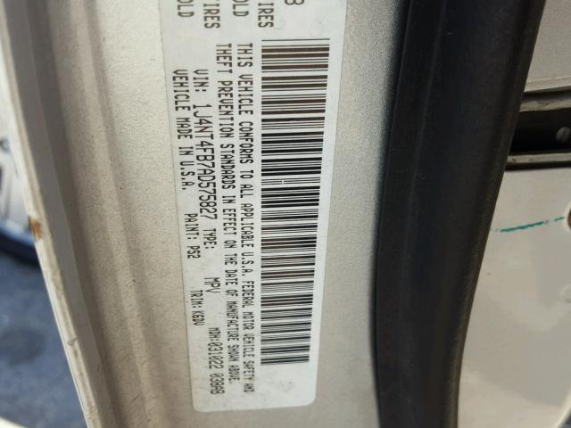 1J4NT4FB7AD575827 - 2010 JEEP COMPASS SP SILVER photo 10