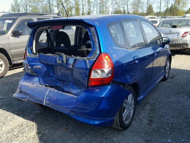 JHMGD38687S062188 - 2007 HONDA FIT S BLUE photo 4