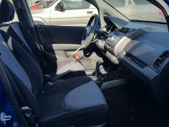 JHMGD38687S062188 - 2007 HONDA FIT S 蓝色 照片 5
