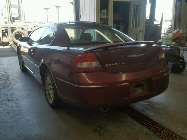 4C3AG52HX3E040001 - 2003 CHRYSLER SEBRING LX BURGUNDY photo 3