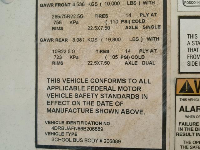 4DRBUAFN86B206889 - 2006 IC CORPORATION 3000 ყვითელი ფოტო 10