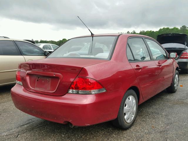 JA3AJ26E15U026928 - 2005 MITSUBISHI LANCER ES RED photo 4