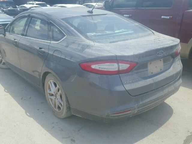 3FA6P0H71ER113492 - 2014 FORD FUSION SE GRAY photo 3