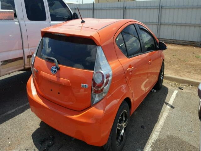 JTDKDTB36C1007815 - 2012 TOYOTA PRIUS C ORANGE photo 4