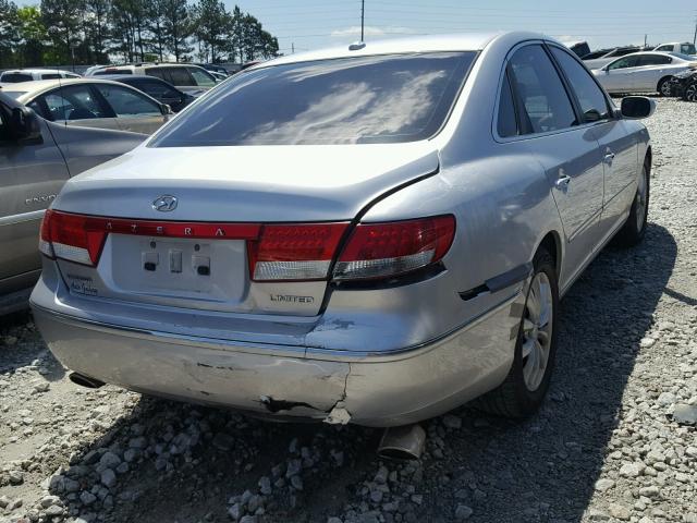 KMHFC46F37A207390 - 2007 HYUNDAI AZERA SE SILVER photo 4