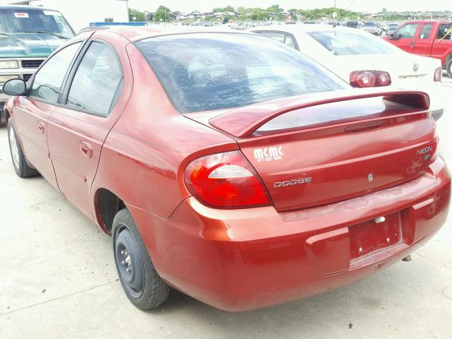 1B3ES56C63D158226 - 2003 DODGE NEON SXT BURGUNDY photo 3