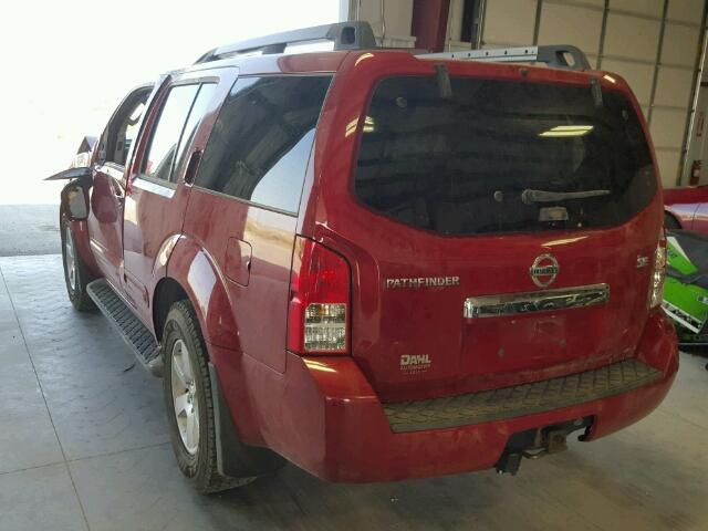 5N1AR18B69C608912 - 2009 NISSAN PATHFINDER RED photo 3