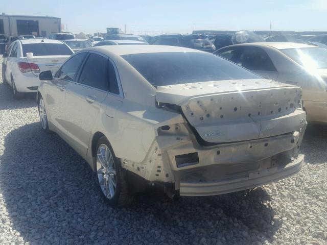 3LN6L2LU1FR608318 - 2015 LINCOLN MKZ HYBRID GOLD photo 3