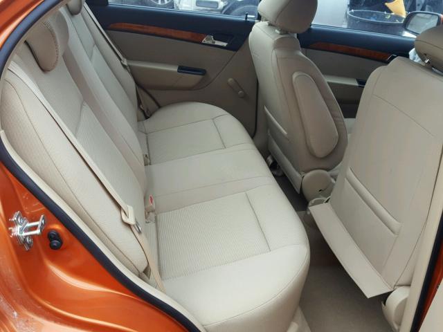 KL1TD56677B175216 - 2007 CHEVROLET AVEO BASE Narıncı foto 6